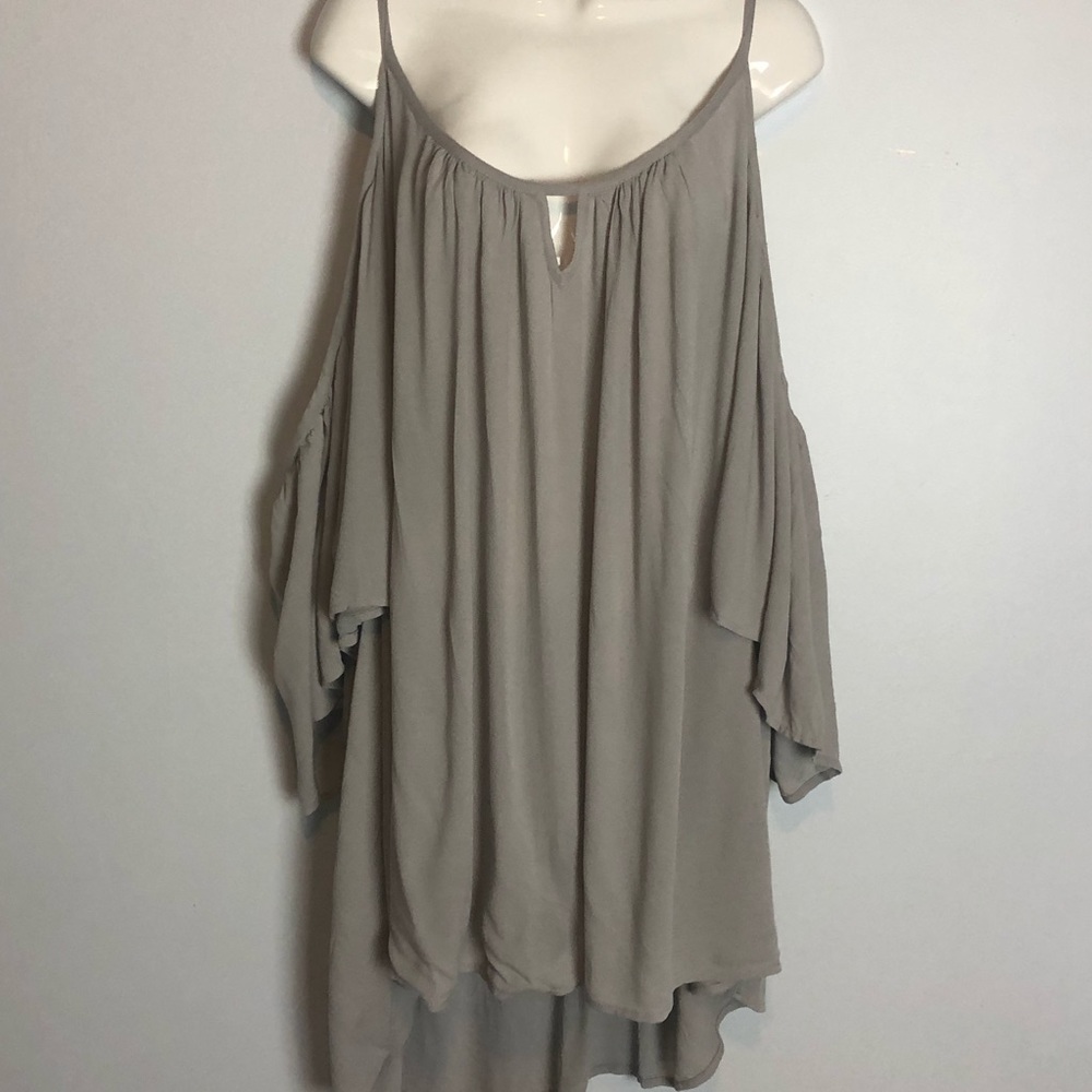 Torrid cold shoulder silver top